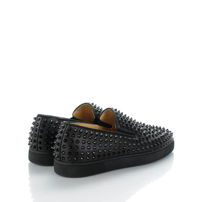 Christian Louboutin Mens Calfskin Spikes Roller Boat Flat 44 Black 4 of 6