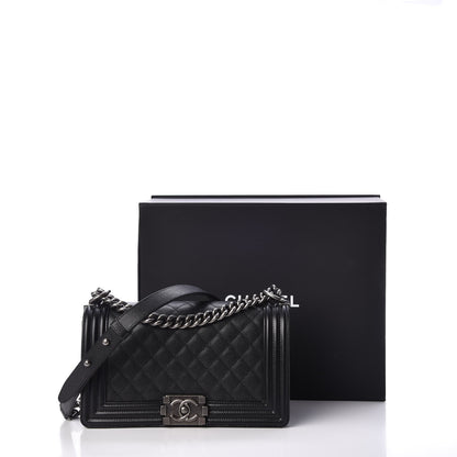 Chanel Caviar Quilted Medium Boy Flap Black 8 of 8