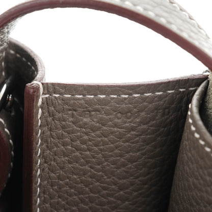 Hermes Taurillon Clemence Halzan 31 GM Etain 7 of 7