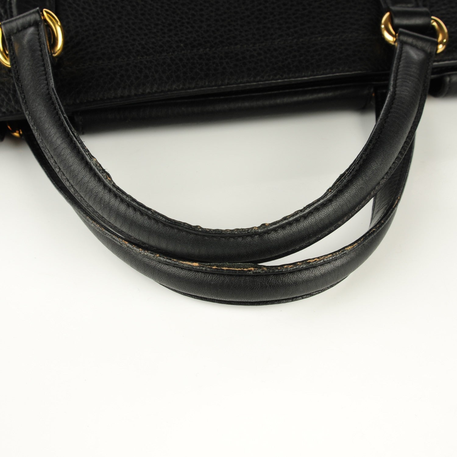 Gucci Pebbled Calfskin Medium 1973 Top Handle Satchel Black 8 of 9