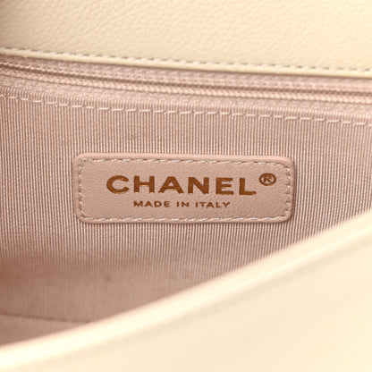 Chanel Caviar Quilted Small Studded Flap Off White 6 of 14