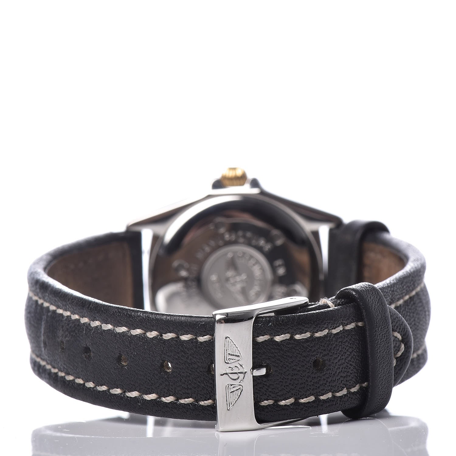 Breitling Stainless Steel 18K Yellow Gold Calfskin 28mm Callistino Quartz Watch Black B52045.1 4 of 11