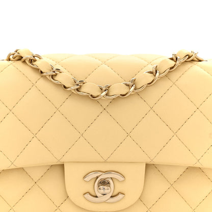 Chanel Lambskin Quilted Mini Rectangular Flap Light Yellow 8 of 13