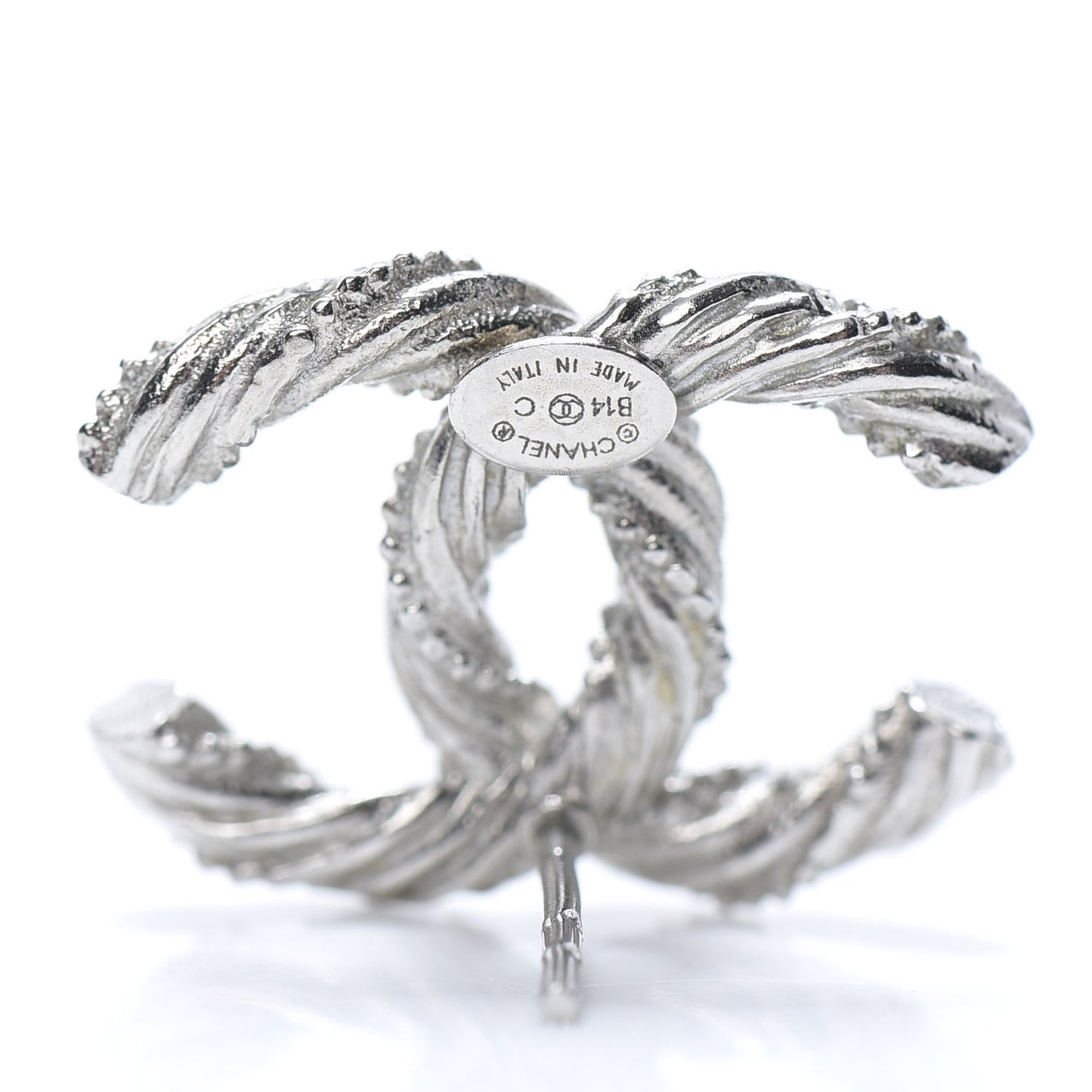 Crystal CC Twisted Earrings Silver