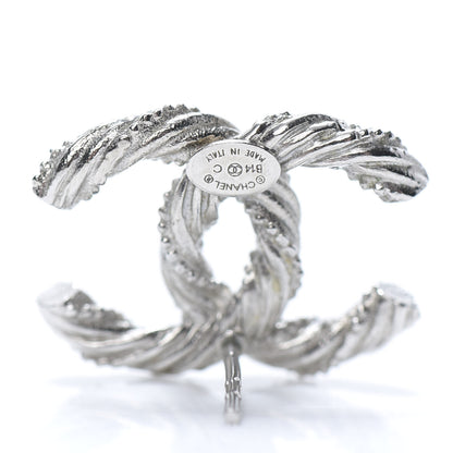 Chanel Crystal CC Twisted Earrings Silver 4 of 5