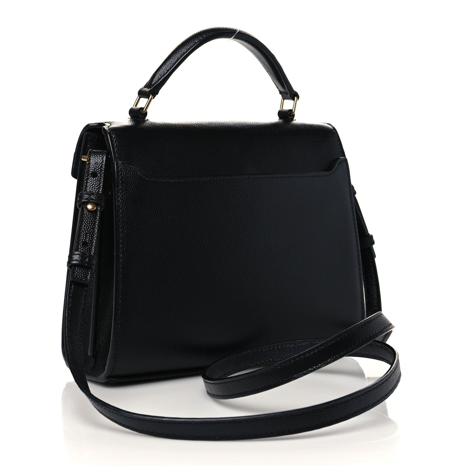 Saint Laurent Grain de Poudre Mini Classic Monogram Cassandra Top Handle Black 3 of 6