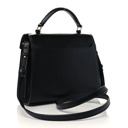 Saint Laurent Grain de Poudre Mini Classic Monogram Cassandra Top Handle Black 3 of 6