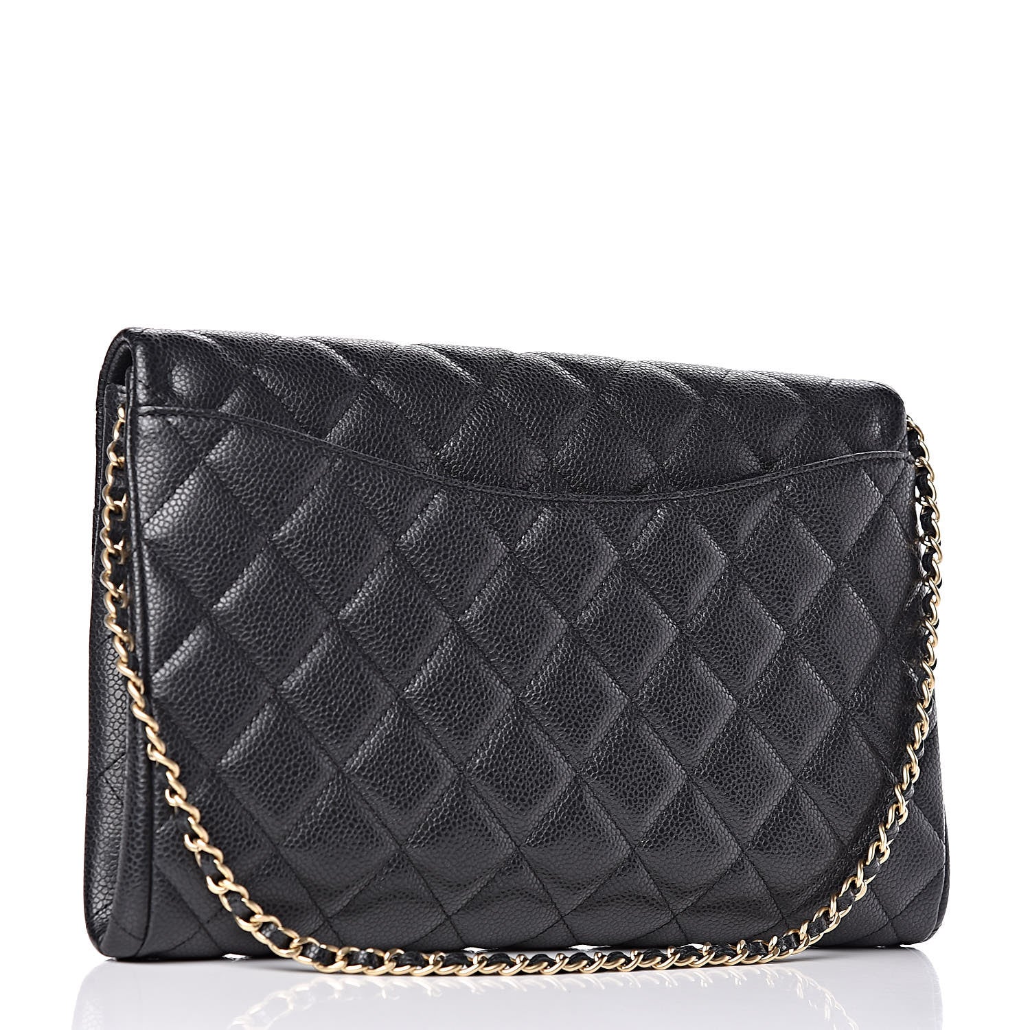Chanel Caviar Quilted Clutch With Chain Flap Dark Grey 5 of 17
