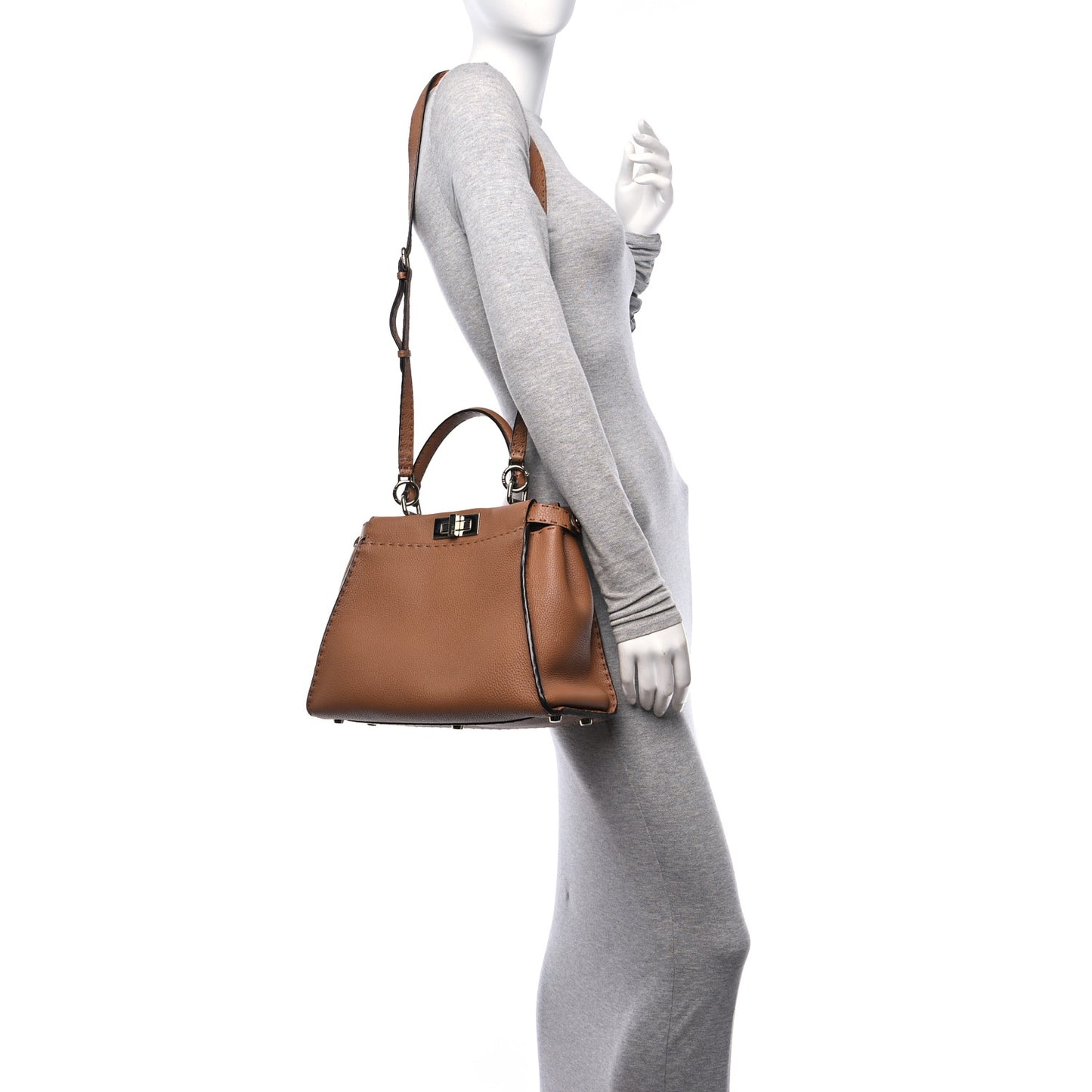 Cuoio Romano Selleria Bi-Color Medium Peekaboo Iconic Satchel Mou Deserto