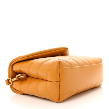 Saint Laurent Calfskin Y Quilted Monogram Toy Loulou Crossbody Bag Cheddar 4 of 12