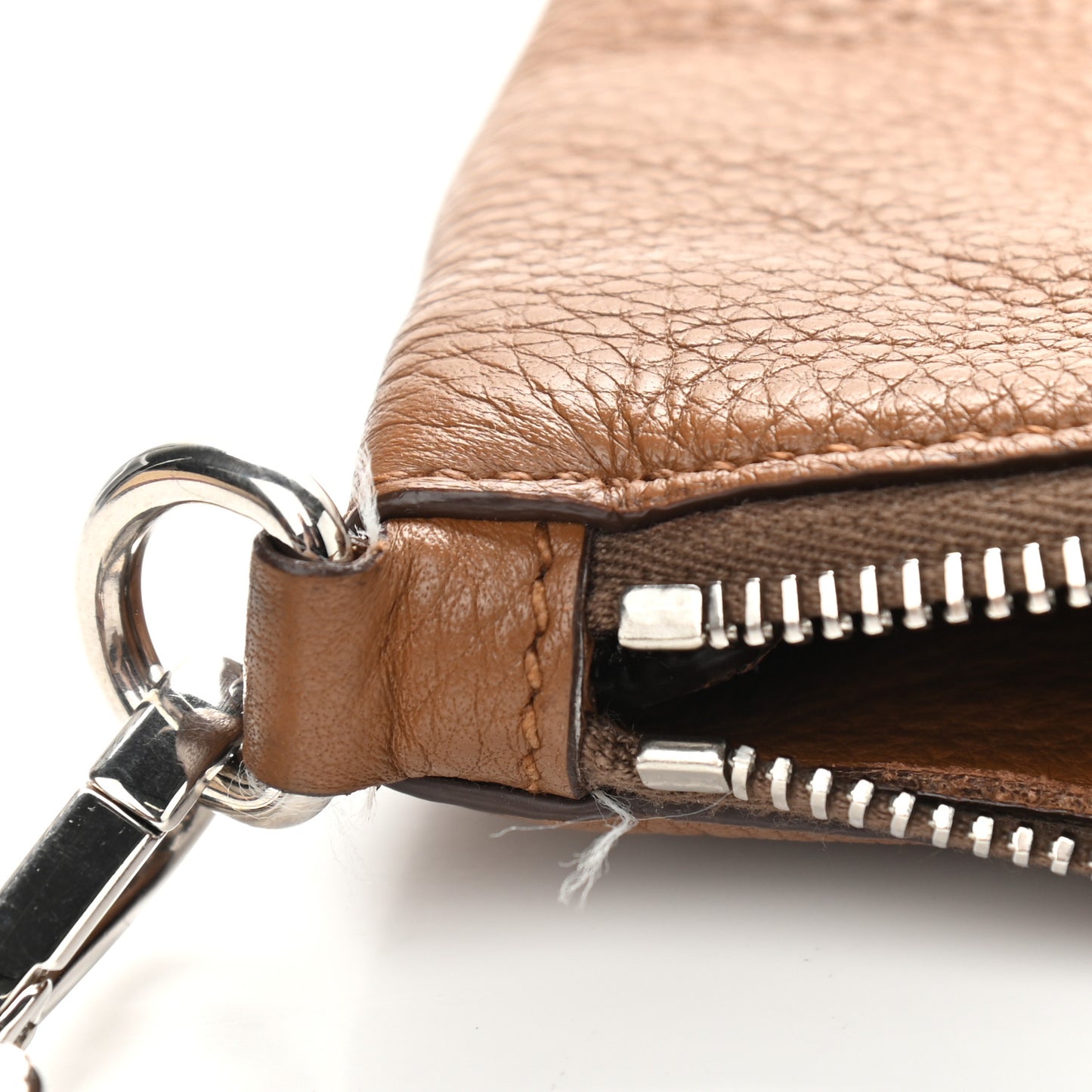 Vitello Daino Zippered Crossbody Bag Brandy