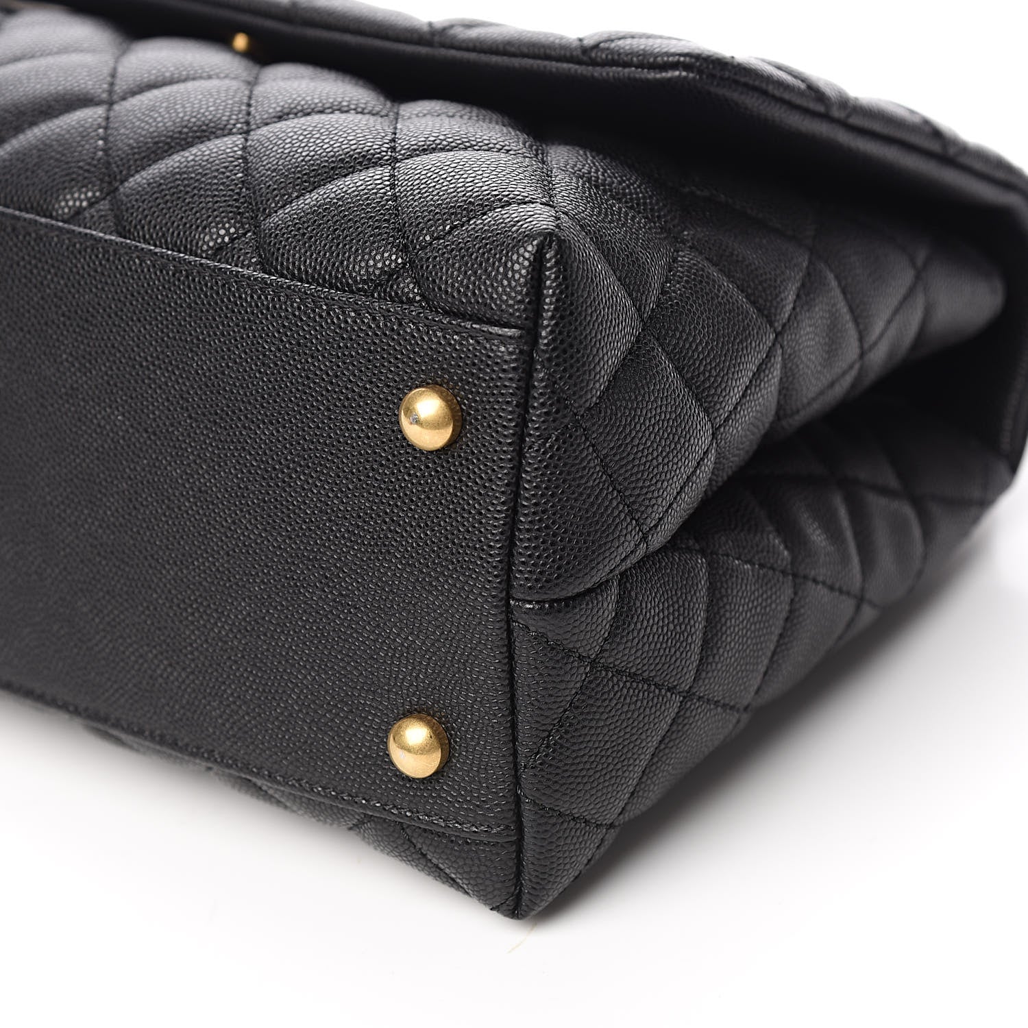 Chanel Caviar Lizard Embossed Quilted Small Coco Handle Flap Black 9 of 11