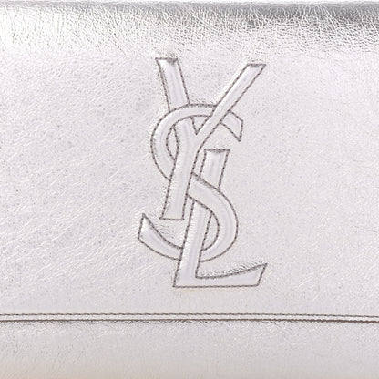 Saint Laurent Metallic Calfskin Monogram Large Belle De Jour Clutch Silver 9 of 9