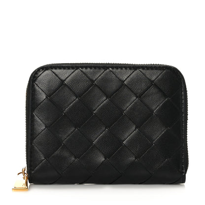 Bottega Veneta Nappa Intrecciato Zip Around Coin Purse Black 1 of 6