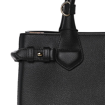 Burberry Grainy Calfskin House Check Small Banner Tote Black 10 of 11