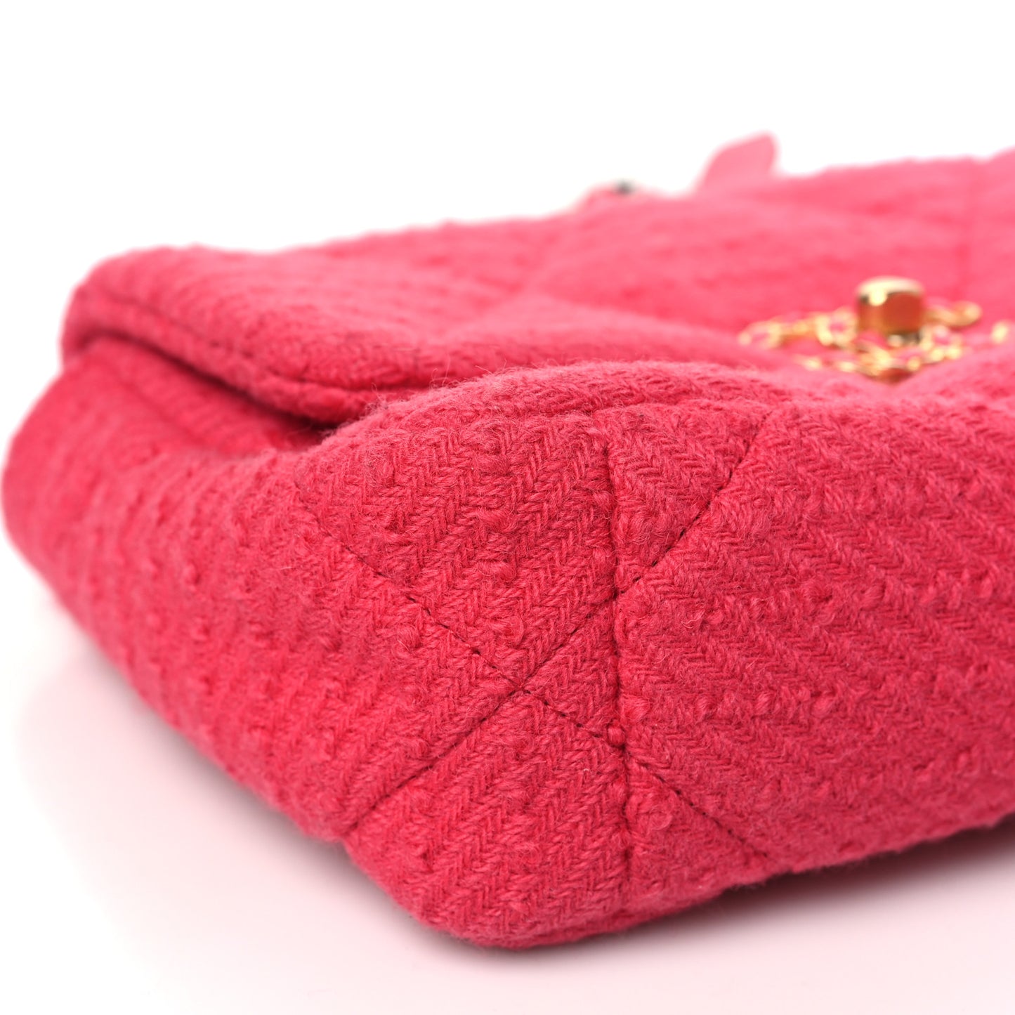 Tweed Quilted Medium Chanel 19 Flap Raspberry
