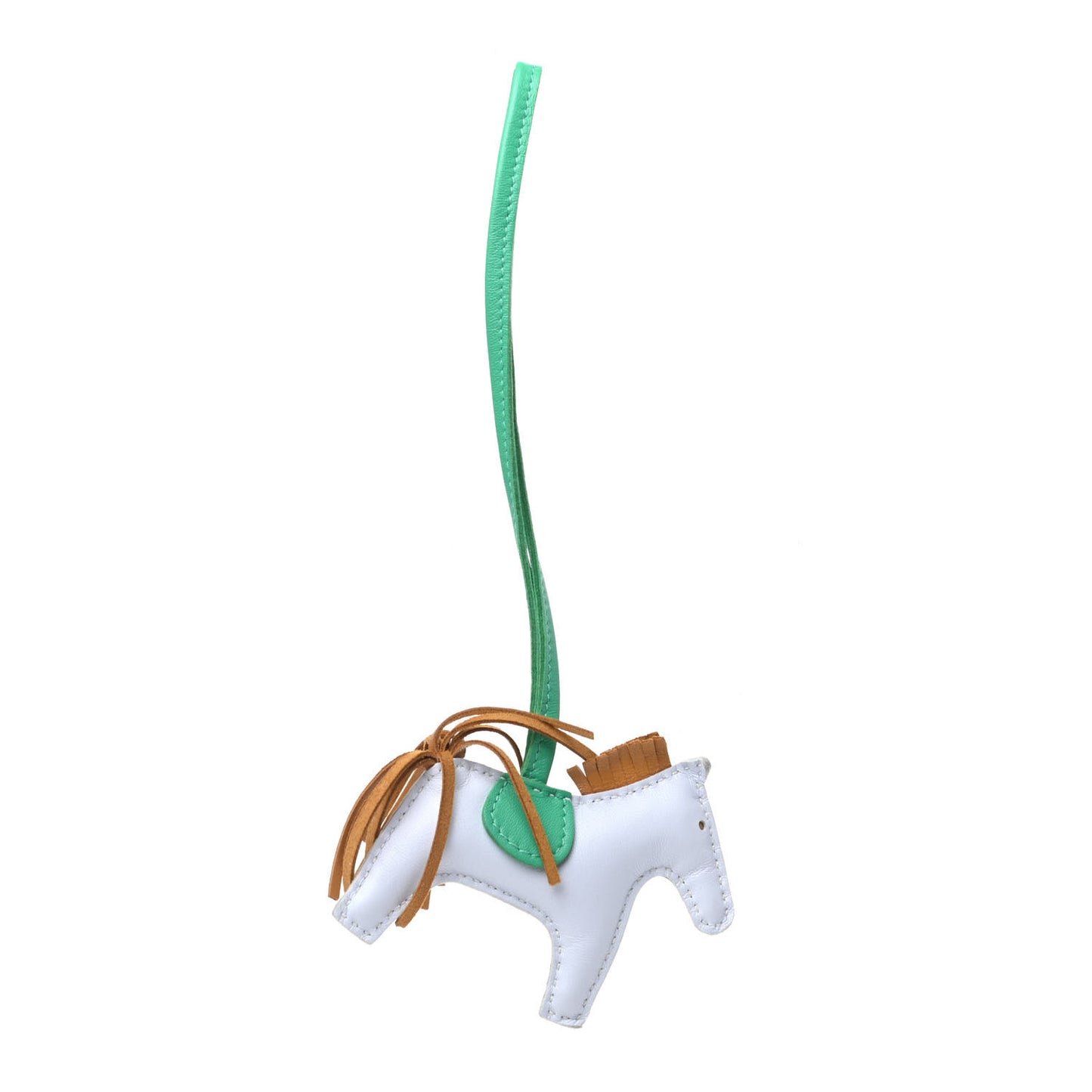 Milo Lambskin Grigri Rodeo Horse Bag Charm PM Bleu Brume Sesame Menthe