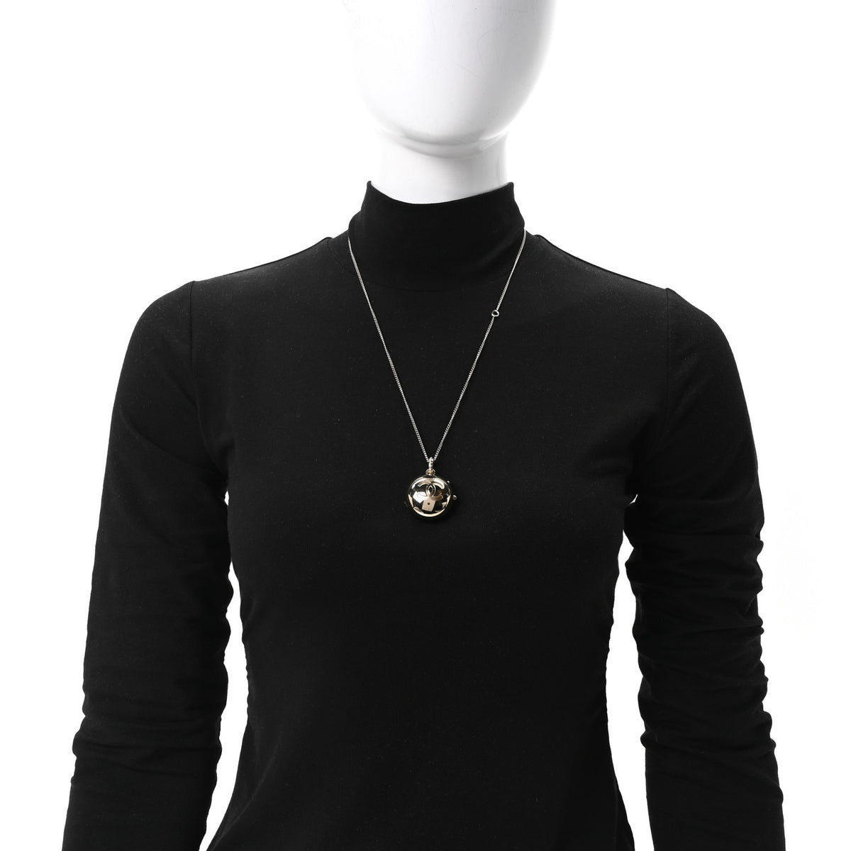 Chanel Metal CC Locket Necklace Gold 2 of 5