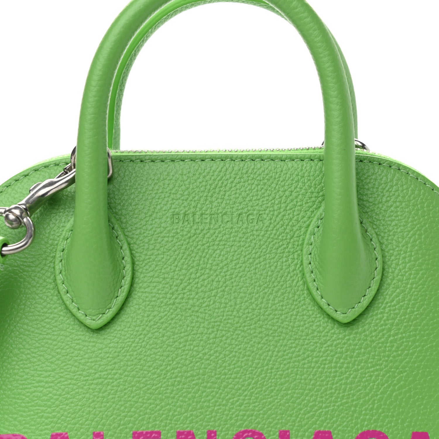 Balenciaga Grained Calfskin XXS Ville Top Handle Bag Light Green Fuchsia 17 of 20