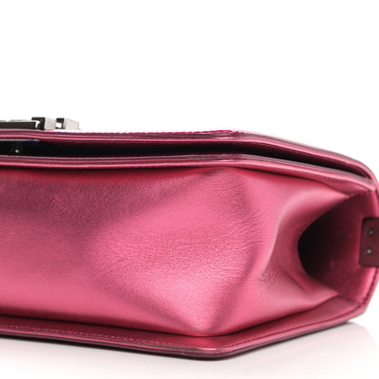 Chanel Metallic Patent Calfskin Quilted Medium Boy Flap Pink 10 of 11