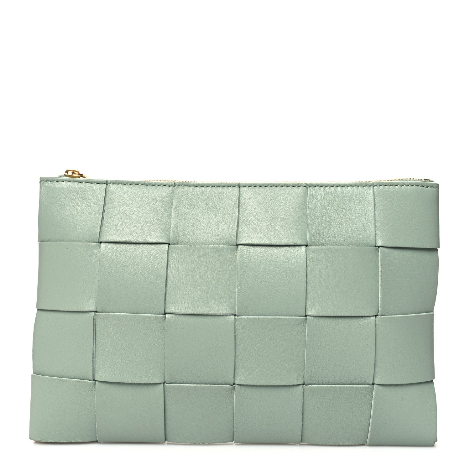 Bottega Veneta Nappa Maxi Intrecciato Small Cassette Flat Zip Pouch New Sauge 1 of 7
