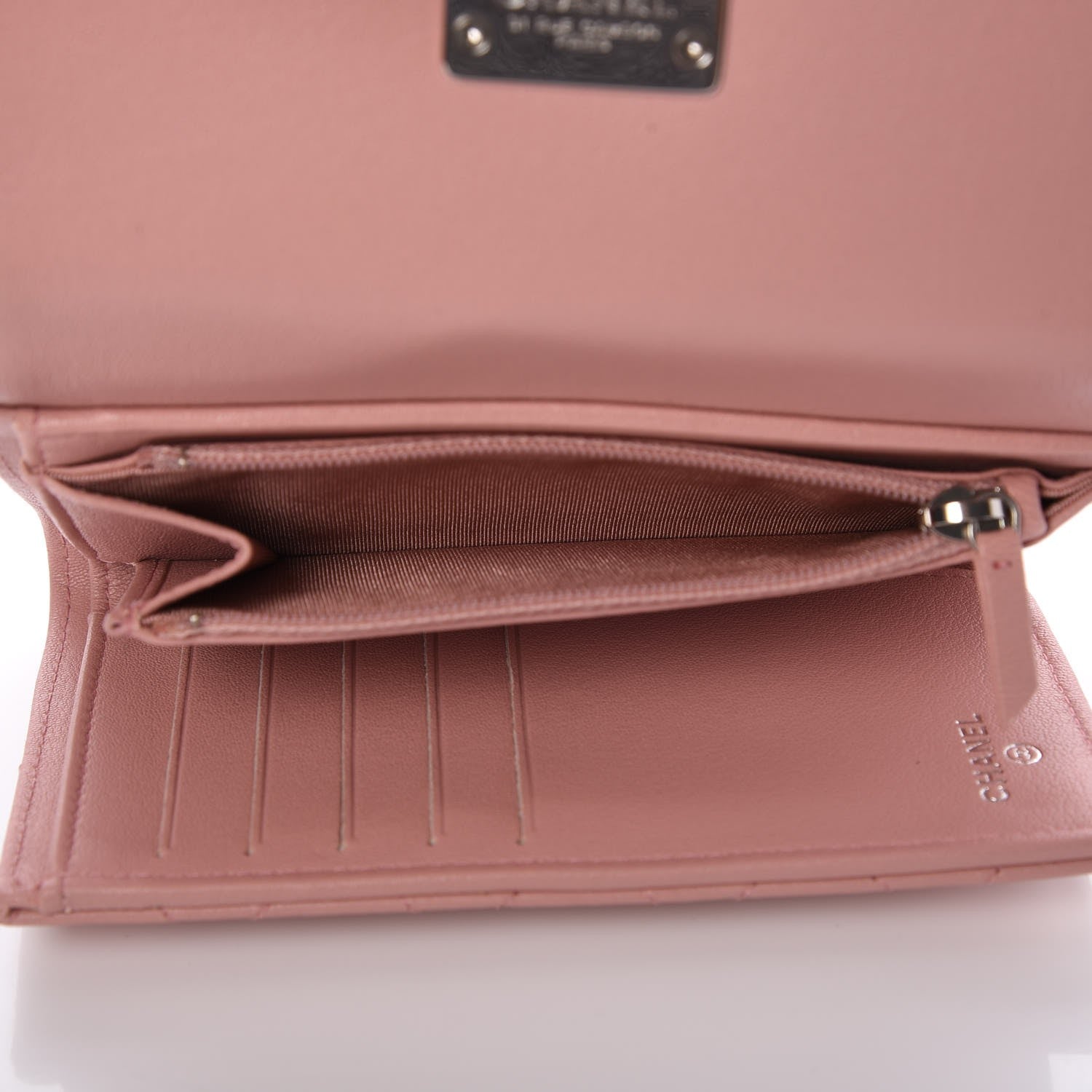 Chanel Lambskin Quilted CC Box Flap Wallet Light Pink 10 of 11