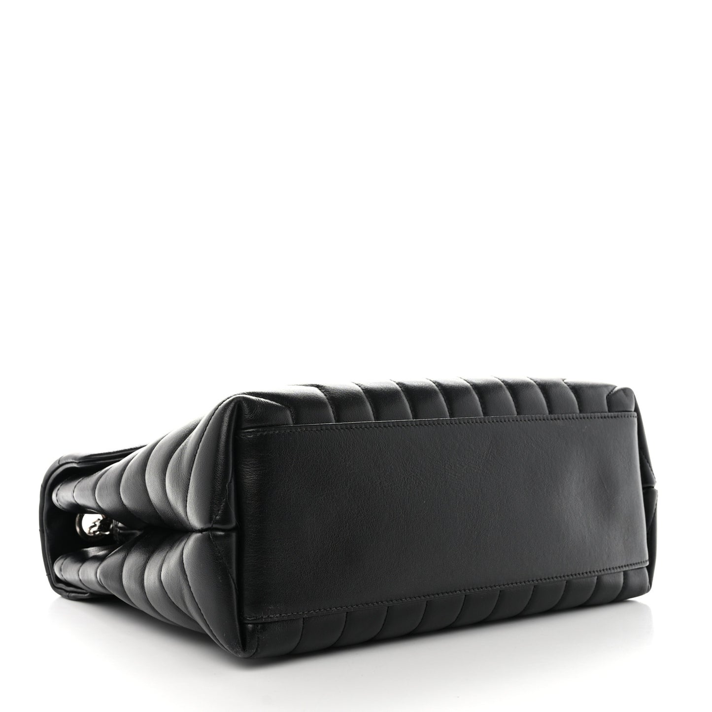 Calfskin Y Quilted Monogram Medium Loulou Chain Satchel Black