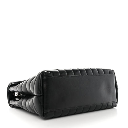 Saint Laurent Calfskin Y Quilted Monogram Medium Loulou Chain Satchel Black 4 of 10