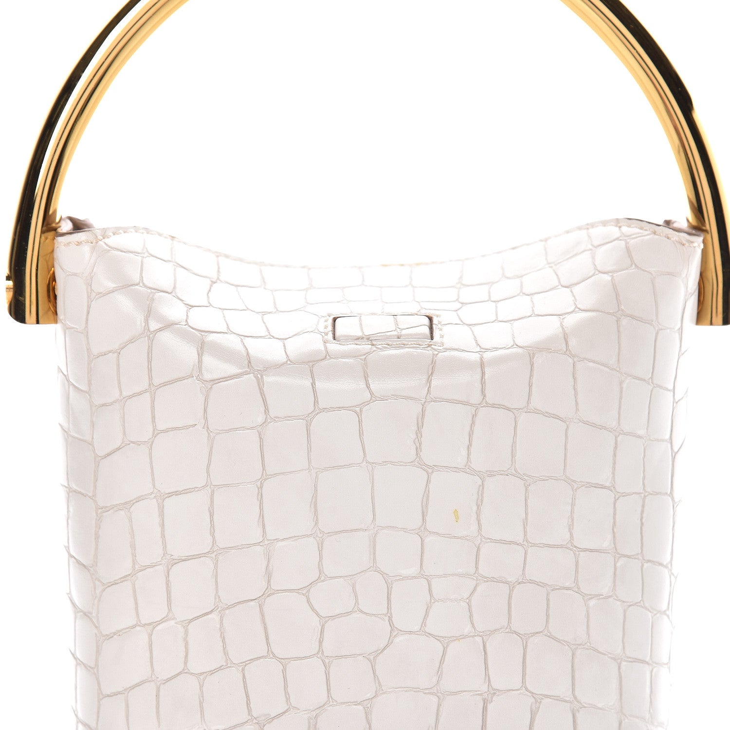 Stella McCartney Embossed Crocodile Effect Bucket Bag Ivory 7 of 12
