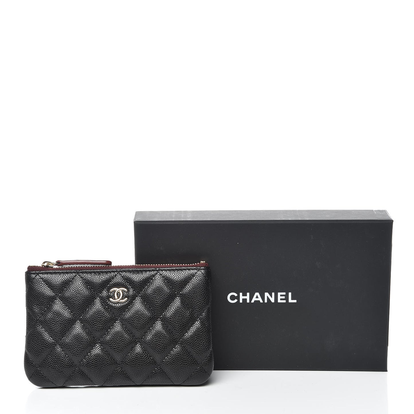 Caviar Quilted Small Cosmetic Case Black