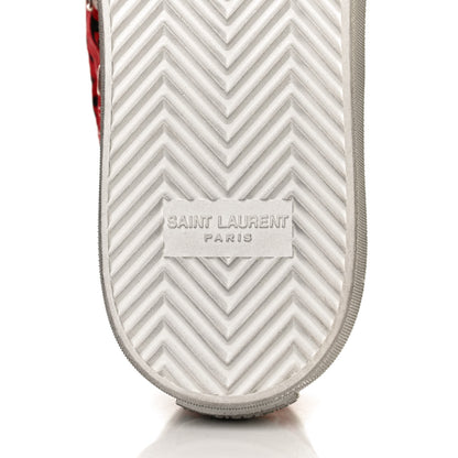 Saint Laurent Canvas Bandana Print Bedford Low Top Sneakers 41 Red 8 of 10