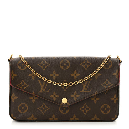 Louis Vuitton Monogram Pochette Felicie Chain Wallet Fuchsia 1 of 17