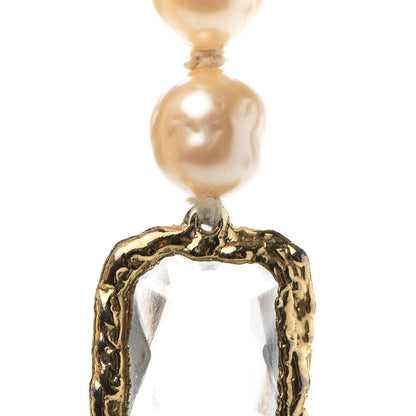 Chanel Pearl Swarovski Crystal Chicklet Sautoir Necklace Gold 9 of 9
