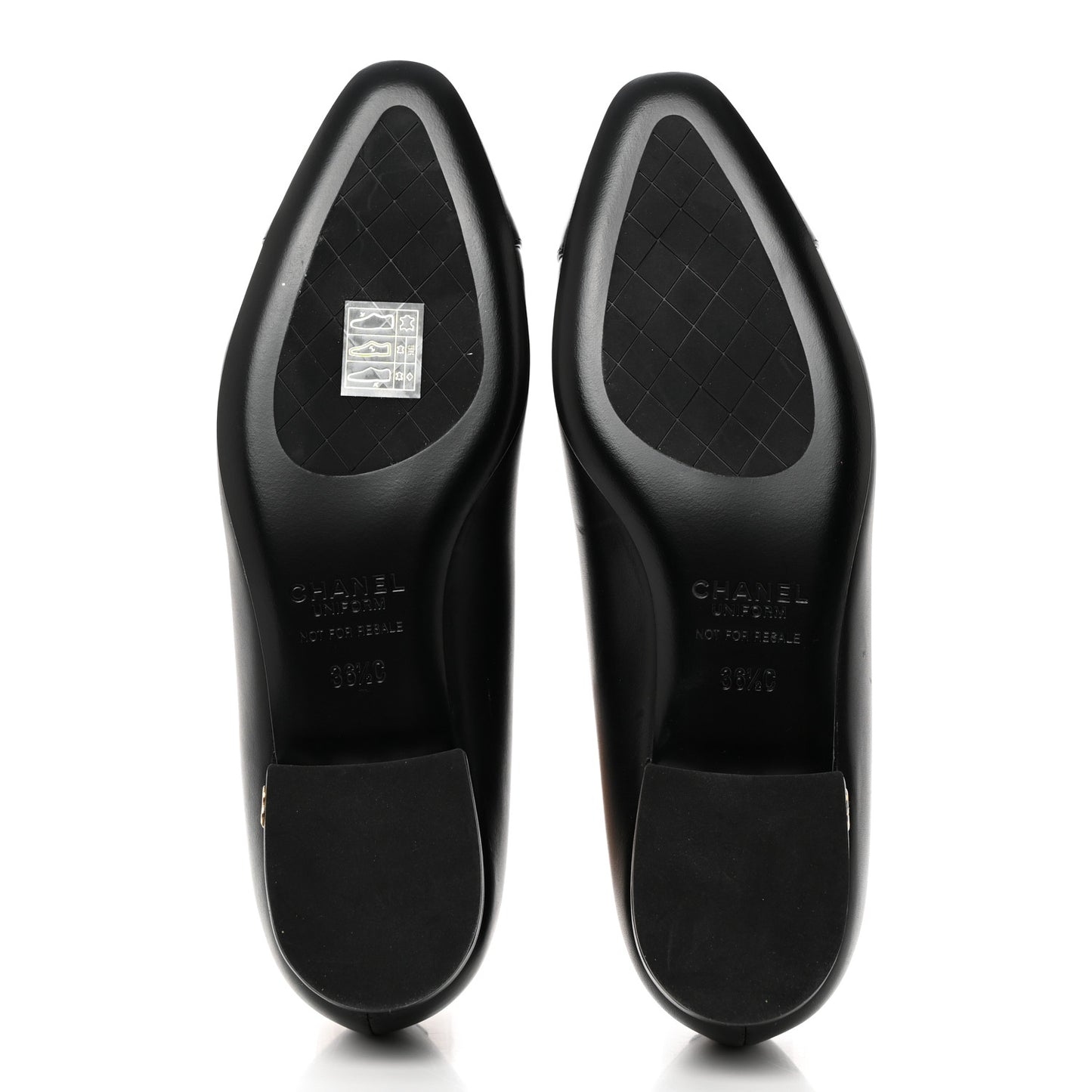 Lambskin Cap Toe Ballerina Flats 36.5 Black