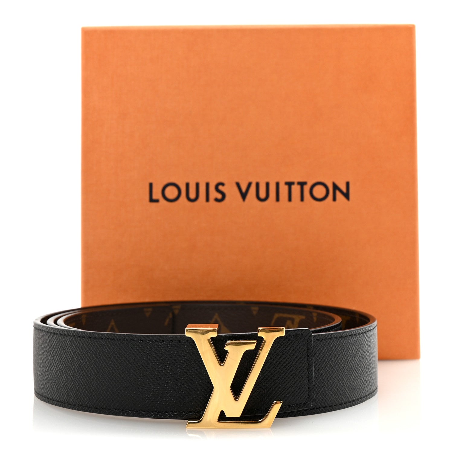 Louis Vuitton Calfskin Monogram 30mm LV Initiales Reversible Belt 90 36 Black 8 of 8