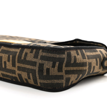 Fendi Fabric Jacquard FF 1974 Medium Baguette Tobacco Moro Black 9 of 9