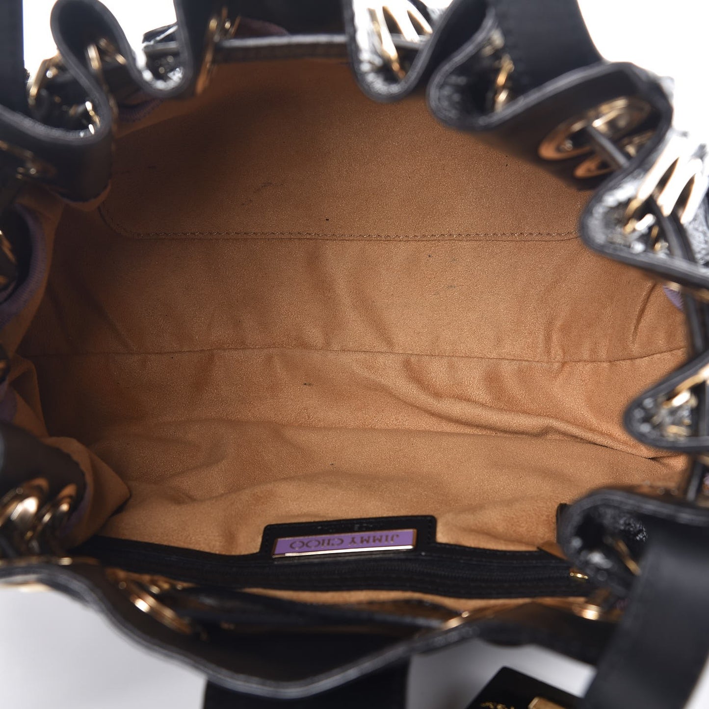 Crushed Patent Riki Bag Black