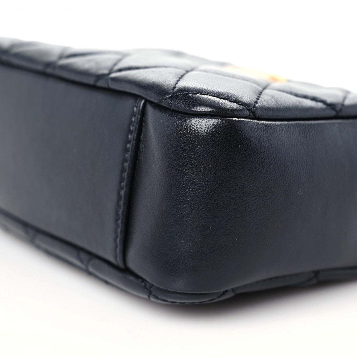 Chanel Lambskin Quilted CC Pearl Crush Camera Case Black 9 of 9