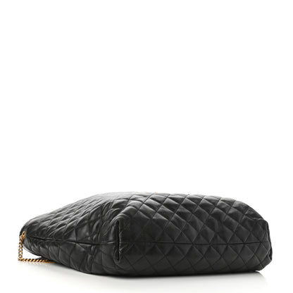 Saint Laurent Lambskin Quilted Maxi Icare Shopping Tote Black 5 of 10