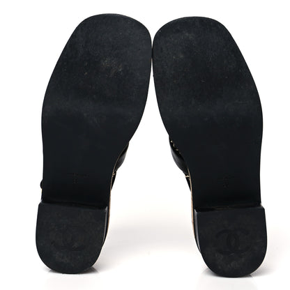 Chanel Lambskin Cork Chain Sandals 39 Black 5 of 8