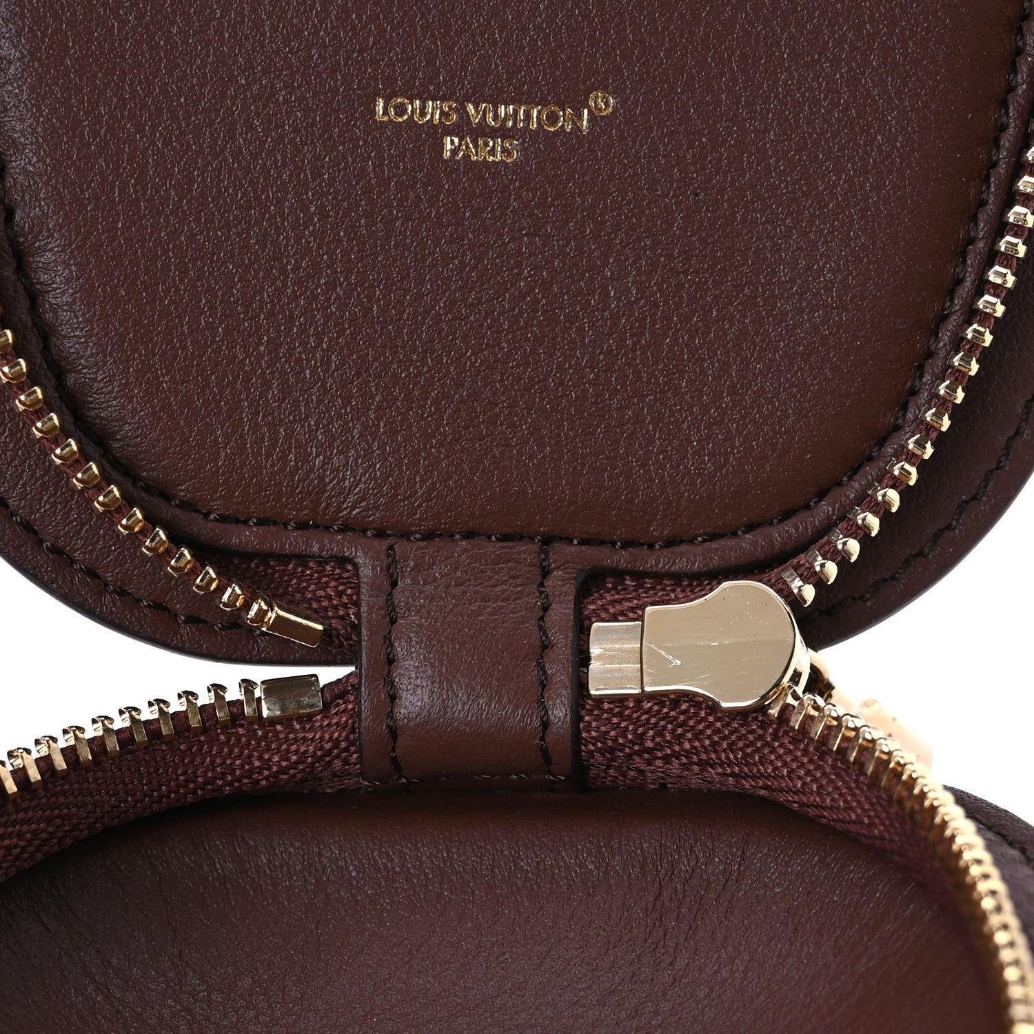 Louis Vuitton Monogram Calfskin LV Cow Pouch Bag Charm Brown 4 of 5