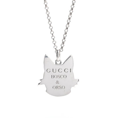 Gucci Sterling Silver Enamel Bosco Pendant Necklace 5 of 5