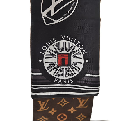 Louis Vuitton Silk Monogram World Tour Stickers Bandeau Black 3 of 5