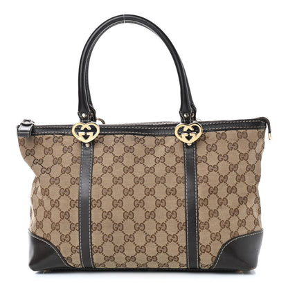 Gucci Monogram Small Lovely Heart Tote Dark Brown 1 of 13