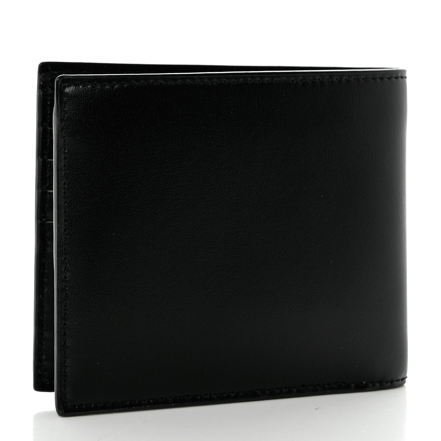 Matte Calfskin Tiny Cassandre East West Wallet Black