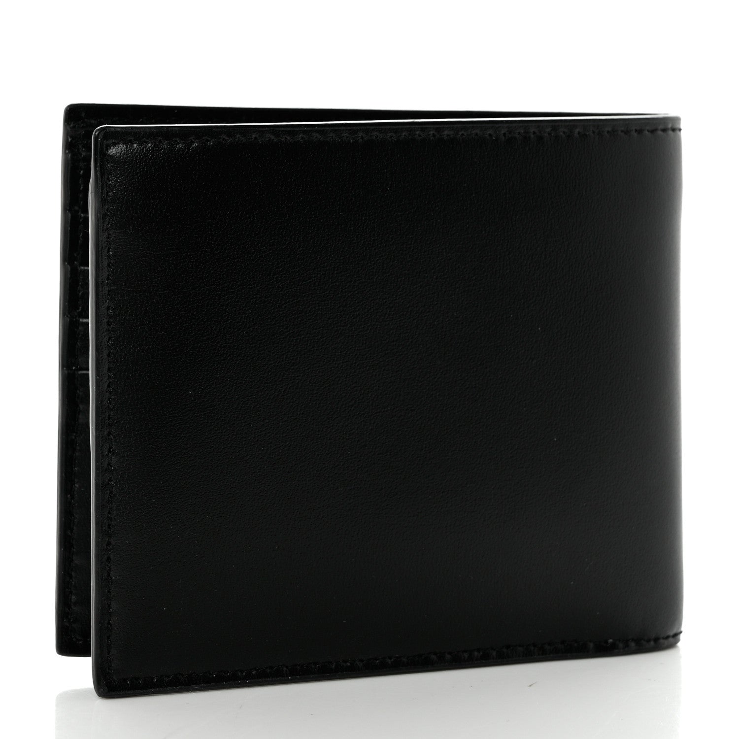 Saint Laurent Matte Calfskin Tiny Cassandre East West Wallet Black 3 of 7