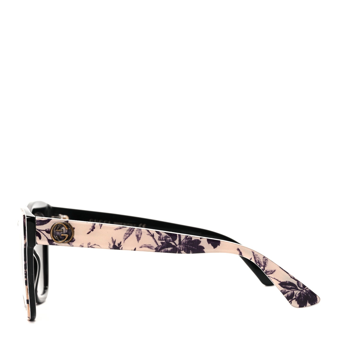 Acetate Herbarium Print Square Frame Sunglasses GG0029S White