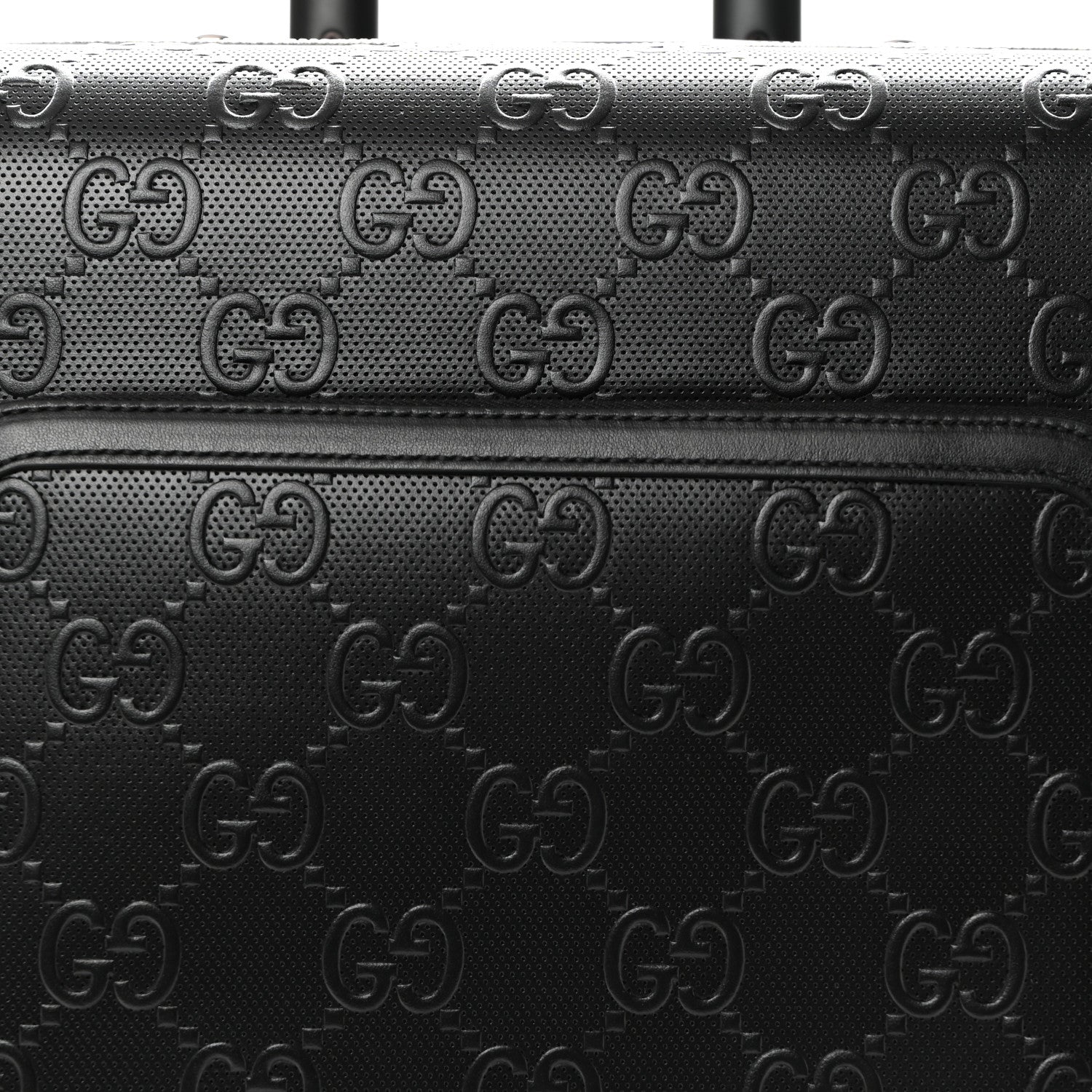 Gucci Monogram Jumbo GG Textured Dollar Calfskin Small Carry On Trolley Black 8 of 10