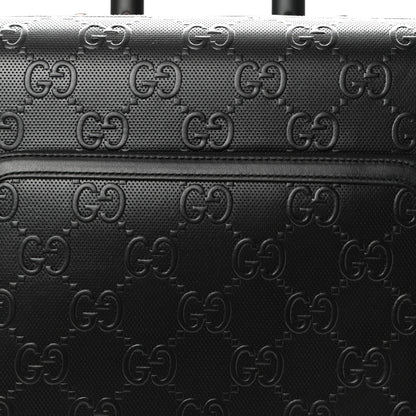 Gucci Monogram Jumbo GG Textured Dollar Calfskin Small Carry On Trolley Black 8 of 10