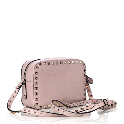 Valentino Garavani Pebbled Calfskin Rockstud Camera Crossbody Bag Water Rose 3 of 10